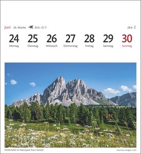 Südtirol Sehnsuchtskalender 2024. Reise-Kalender mit Urlaubsfeeling für den Schreibtisch. Südtirols schönste Ausblicke in einem Postkarten-Fotokalender. Auch zum Aufhängen