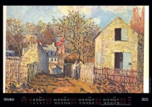 Gemälde des Alfred Sisley 2022 - Black Edition - Timokrates Kalender, Wandkalender, Bildkalender - DIN A4 (ca. 30 x 21 cm)