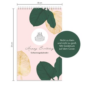 Geburtstagskalender immerwährend   Jahresunabhängiger Kalender für Geburtstage in rosa   Geburtstagsübersicht zum Aufhängen mit Spiralbindung für die Familie und fürs Büro
