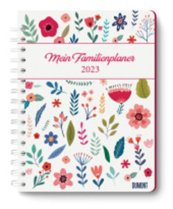 Mein Familienplaner-Buch Lovely Flowers 2023 - Buch-Kalender - Praktisch, zum Mitnehmen - mit 5 Spalten und vielen Zusatzseiten