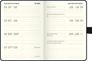 Wochenkalender, Taschenkalender, 2024, Kompagnon, Modell 732, Baladek-Einband, schwarz