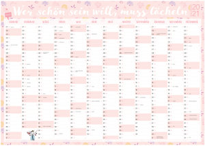 Großer rosa Wandkalender 2022 in DIN A1 (84 x 59,4 cm) für zu Hause oder das Büro. Rosa XXL Wandplaner, Jahreskalender für 12 Monate 2022. Jahresplaner groß inklusive aller gesetzlichen und nicht-gesetzlichen Feiertage