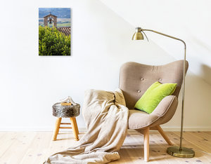 Premium Textil-Leinwand 30 cm x 45 cm hoch Glockenturm in Bonnieux, Luberon, Provence, Frankreich